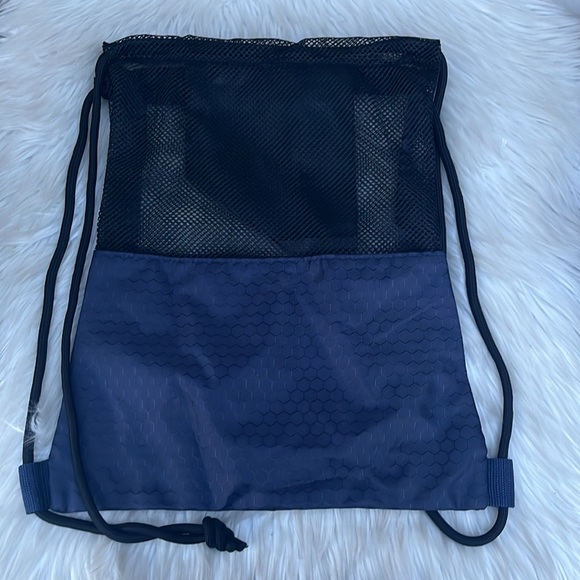 drawstring bag for gym or picnics blue and black set of 2 - Picture 3 of 7